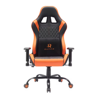 Chaise de jeu pivotante moderne pour ordinateur, accoudoirs réglables, repose-pieds extensible en cuir PU avec fonction massage pour PC Gamer