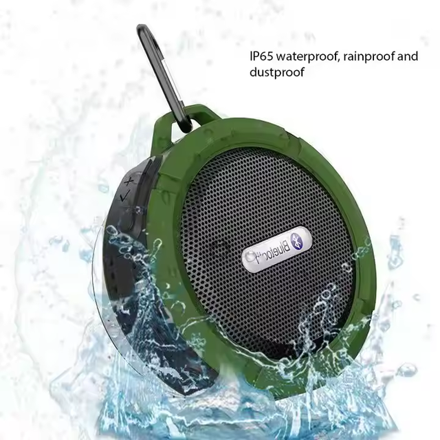 2025 Hot Selling C6 Mini Portable IPX6 Waterproof BT Speaker with Big Suction Cup Subwoofer Wireless Speaker