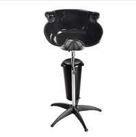 Bac à laver les cheveux en métal et plastique vertical mobile pratique avec fonctions de levage et de positionnement assis pour les outils de coiffure de salon