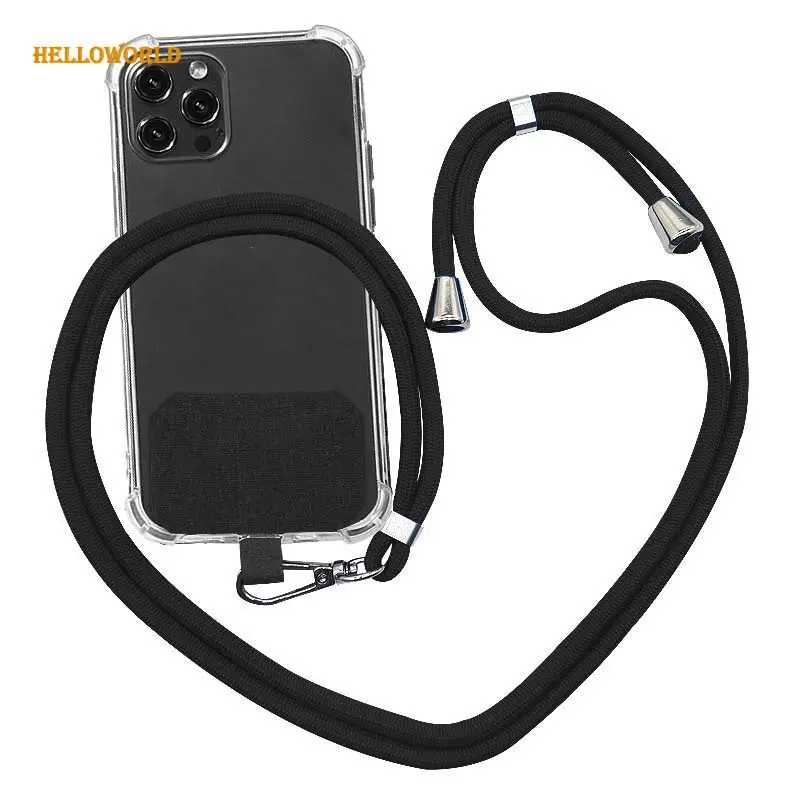 Helloworld Crossbody Vòng Cổ Có Thể Tháo Rời Chủ Nylon Có Thể Điều Chỉnh Vá Phổ Điện Thoại Di Động Dây Đeo Dây Buộc Cho Điện Thoại Di Động Trường Hợp