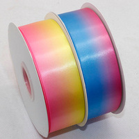 Ruban en satin polyester SEEWIN de luxe 4 cm à transfert thermique, écologique, couleur dégradée, simple face, pour fleurs DIY pour Halloween
