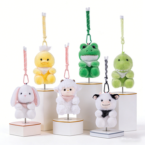Prêts à expédier : Porte-clés en peluche Kawaii, faible MOQ, vente en gros, porte-clés <span class=keywords><strong>animaux</strong></span> mignons pour promotion, accessoires de sac cadeau - Product Image 1