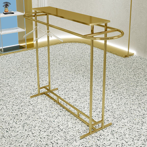 Cửa hàng quần áo kệ trưng bày hàng đôi vị trí giữa thép không gỉ Titan Vàng Giá Đỡ Áo khoác phụ nữ trưng bày quần áo - Product Image 4