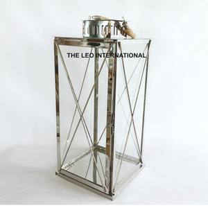 Linterna de vela pulida brillante con forma única de Metal de acero inoxidable, linterna de decoración de iluminación de balcón para el hogar de lujo - Product Image 4