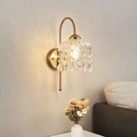 Applique Murale Postmoderne Dorée en Cristal pour Chambre, Lampe de Palais, Luminaire Mural de Luxe, Applique Murale en Cristal, Lumière d'Ambiance Intérieure de Haute Qualité