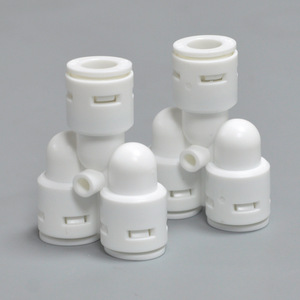 Conector en T tipo Y de 3 puertos de conexión rápida para distribución de purificador de agua, accesorios para tuberías de PE, blanco mate - Product Image 5