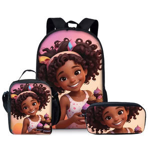 Série Fille Africaine : Ensemble de Trois Pièces Cartable 3D Imperméable pour Garçons et Filles, Meilleur Cadeau pour Enfants - Product Image 2