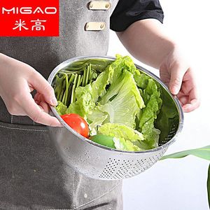 Stainless Steel <b>Drain</b> Basket 304 Slanted Bottom Rice Washing Basin Fine Mesh Multi Purpose Fruit Strainer - Product Image 3