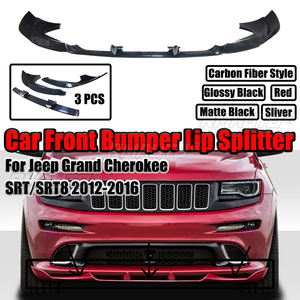 Para Jeep Grand Cherokee SRT SRT8 2012-2016 2015 2014 2013, Divisor de Parachoques Delantero, Estilo Fibra de Carbono, Negro Brillante, Negro Mate - Product Image 1
