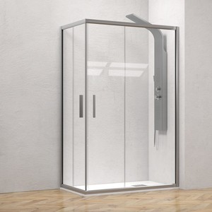 Kamalu KE-1000A argento opaco porte doccia senza cornice 120x130 doppia custodia scorrevole per alberghi stile moderno acciaio pieghevole - Product Image 2