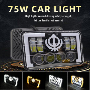 Phare LED carré <span class=keywords><strong>5</strong></span> pouces 75W Phare Led Hi/Low <span class=keywords><strong>Clignotant</strong></span> pour 4x4 Suzuki Samurai Jeep Wrangler Off Road 5x7 Work Light - Product Image 2