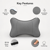 Coussin ergonomique de soutien cervical pour voiture avec sangle élastique pour appuie-tête automobile, idéal pour la conduite, les voyages et un confort quotidien