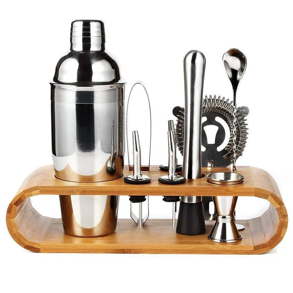 Set di agitatori per cocktail professionali in acciaio inossidabile con kit da barista strumento di miscelazione per bar da casa bere 9 pezzi