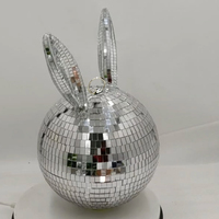 Décorations de mini miroirs réfléchissants de haute qualité Ornements de lapin disco en motif artisanal rond directement de l'usine pour l'affichage
