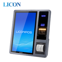 LICON Máquina Expendedora de quiosco de terminal POS de autoservicio de 21,5 pulgadas con escaneo de código QR Cajero e impresora NFC