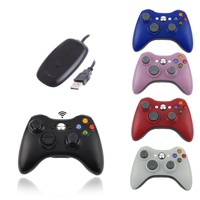 Manette de jeu sans fil Gamgaga 2,4 GHz avec récepteur Joystick pour 360/PC-Noir Double Shock Matériel ABS Compatible Windows 10/8/7