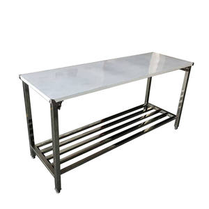 VICTORY KITCHEN VCT 0.8mm Thickness Stainless Steel Condiment Bar <b>Working</b> <b>Table</b>/Bench Backsplash Shandong Hotel Restaurant - Product Image 1