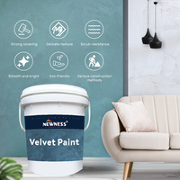 Peinture murale intérieure acrylique à base d'eau, revêtement liquide à odeur de filet d'émulsion de couleur riche pour l'application de construction de maisons via une brosse