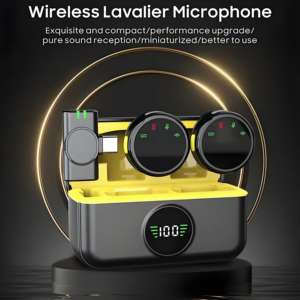 Micrófono Lavalier magnético inalámbrico profesional para teléfono, reducción de ruido, caja de carga de grabación, mezcladores de tarjetas de sonido de Audio - Product Image 2