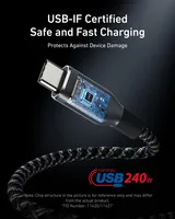 Cable USB C a USB C Anker Prime de 90 cm, Carga Rápida de 240 W para Android, Nailon con Durabilidad de 100 Años
