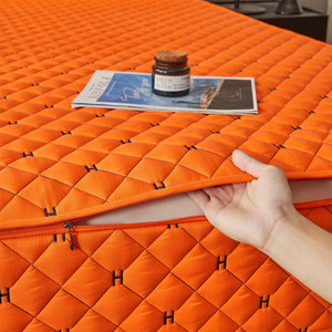 Drap-housse de luxe brodé H en tissu brossé doux, avec élastique sur tout le contour, protection intégrale du <span class=keywords><strong>matelas</strong></span>, housse de lit - Product Image 4