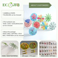 ECO JFB 2025 OEM design personnalisé 50 pièces vert mini parapluies parasol cure-dents collation cocktail parapluie cure-dents