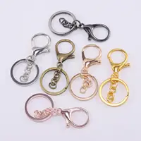 Sprookber 100pcs Metal Lobster Claw Clasp with Key Ring, Keychain Rings for Crafts, Key Jewelry DIY Crafts, Lanyard Clips Snap Hook, Swivel Clasps CL