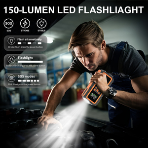 Arrancador de Baterías 4 en 1 Purehood P60 de 27000 mAh, Bomba de Aire de 150 PSI, Pinzas Inteligentes de 6000 A, Tipo C, para Autos y Camionetas de Gasolina y Diésel - Product Image 5