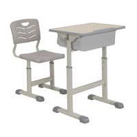 Bureaux et chaises modernes pour étudiants, mobilier de classe avec sièges ergonomiques réglables en hauteur et tiroirs intégrés
