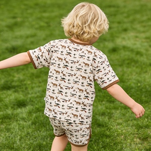 Ensemble de pyjamas pour bébé de couleur <span class=keywords><strong>pastel</strong></span>, manches courtes, faible MOQ, vêtements pour bébé, vêtements de nuit pour enfants, ensemble de vêtements pour filles - Product Image 4