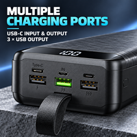 Chargeur de téléphone portable grande capacité 40000mAh 60000mAh, Power Bank avec lumière d'urgence, sangle de transport et sorties multiples