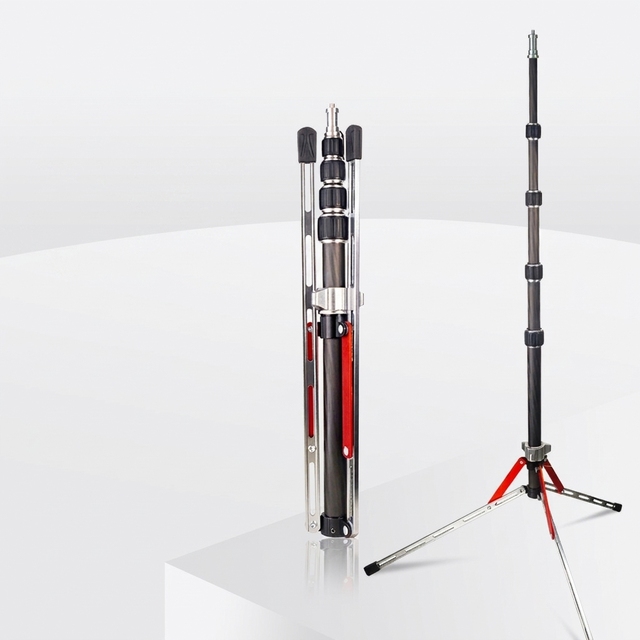 2.1m Carbon Fiber Photography Light Stand Foldable Portable Camera Tripod for Smartphones Outdoor Live Streaming