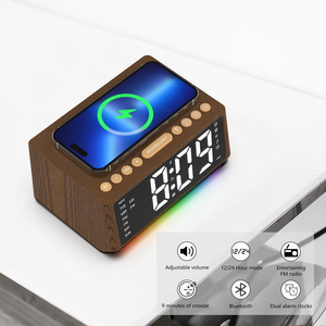 Technologie de pointe, haut-parleur à charge rapide 10W, lampe à effets lumineux RGB pulsés, audio haute performance, réveil de table - Product Image 3