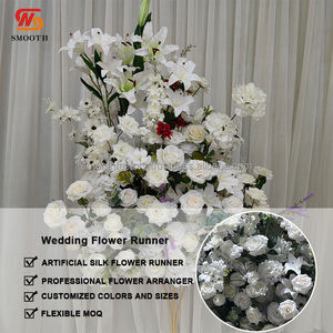 Flores Artificiales Blancas Puras Hechas a Mano por LEDA, Elegante Camino de Mesa de Lirios, Peonías y Rosas para Bodas, Eventos, Día de San Valentín y Propuestas de Matrimonio - Product Image 2
