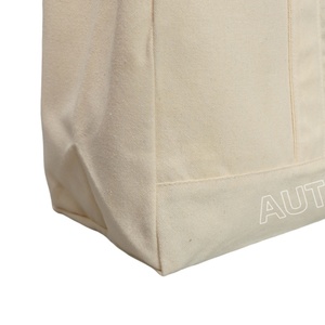 Eco-friendly Hot WholeSale High Quality Custom Organic Cotton Canvas Shopping Tote <b>Bags</b> With Pocket Embroidery Logo - Product Image 5