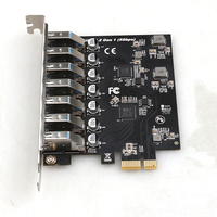 Carte PCI Express USB 3.2 Gen1 avec 7 ports USB 3.2 Gen 1 (5 Gbps), prise en charge UASP, VL805 pour ordinateur de bureau, en stock