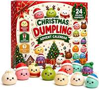 Mini Jouet Squishy en Forme de Ravioli de Noël, Ensemble Mystère, Jouet Anti-Stress à Presser, Jouet Sensoriel pour les Mains, Surprise de Noël