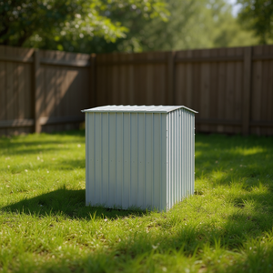 บ้านสุนัขขนาดใหญ่ สีเทาอ่อน ทำจากเหล็กชุบสังกะสี สำหรับใช้งานกลางแจ้ง ทนทาน ดีไซน์ทรงสี่เหลี่ยมผืนผ้า ใช้ได้ทุกฤดู - Product Image 2