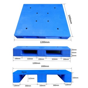 พาเลทพลาสติก 1200x1000x150 มม. แบบแผ่นเรียบ ทางเข้า 4 ทิศทาง สำหรับจัดเก็บและโลจิสติกส์ - Product Image 1