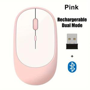Ratón Recargable de Modo Dual, Bluetooth 5.2 y 2.4G, USB, Silencioso, Inalámbrico, para Computadora, Portátil, Tableta, Macbook - Product Image 5