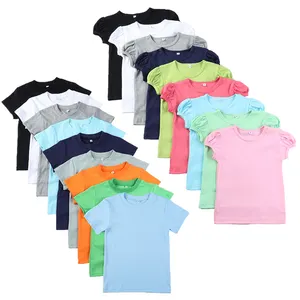 2023 Monogrammed Summer Toddler 100% Cotton T-shirt Children's Clothing Boys And Girls Plain Shirts