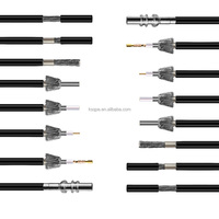 Kabel Koaksial UHF Male R/A dengan Konektor SMA RF 50ohm PVC Hitam Langsung dari Pabrik