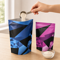 Pochette personnalisée pour protéines en poudre, sachet refermable de qualité alimentaire avec fermeture éclair, emballage anti-humidité pour compléments alimentaires, logo personnalisé