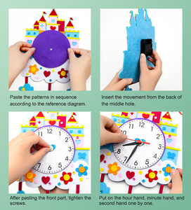 Kit <span class=keywords><strong>de</strong></span> Reloj <span class=keywords><strong>de</strong></span> Fieltro DIY para Niños, Juguete Educativo <span class=keywords><strong>de</strong></span> Aprendizaje del Tiempo, <span class=keywords><strong>Castillo</strong></span> Espacial, Actividad Hecha a Mano para Preescolar - Product Image 5
