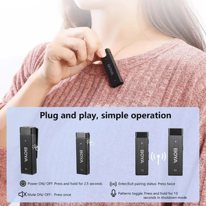 BOYA BY-W4 4 canaux sans fil Lavalier revers Microphone pour iPhone caméra microphone enregistrement vidéo Podcast <span class=keywords><strong>YouTube</strong></span> - Product Image 4