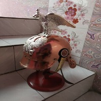 Casque de Chevalier Templier Médiéval Antique en Acier Inoxydable Taille Réelle Peint à la Main Décoratif pour la Maison