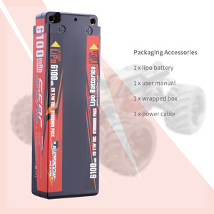 SUNPADOW <span class=keywords><strong>7.4V</strong></span> 2S 쇼티 리포 배터리 6100mAh 70C RC 차량에 대한 XT 총알 하드 케이스 자동차 트럭 트럭 트럭 보트 탱크 버기 - Product Image 3
