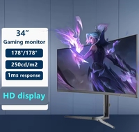 34 pouces 3440*1440 4K résolution 165hz 1ms DP HD VESA écran d'ordinateur PC moniteur de jeu incurvé de bureau