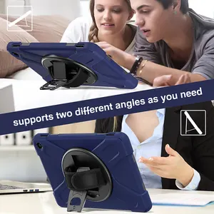 Funda para tableta <span class=keywords><strong>de</strong></span> <span class=keywords><strong>silicona</strong></span> gruesa súper protectora para <span class=keywords><strong>Amazon</strong></span> Kindle Fire HD 10 13th Gen 2023, correa para el hombro, soporte, cubierta resistente - Product Image 5