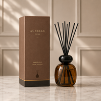 Diffuseur de parfum d'ambiance de luxe 120 ml, bâtonnets inclus, OEM, marque privée, parfum personnalisé, flacon en verre, coffret cadeau, écologique, sécurité professionnelle